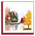 Quilled Greeting Card, “Cozy Autumn Cabin”