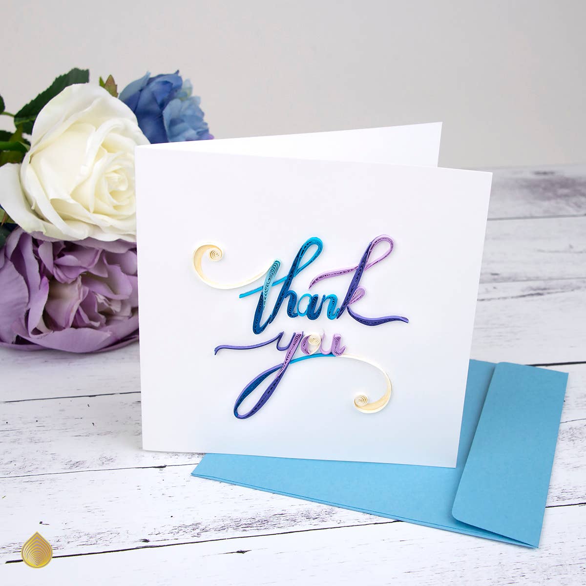 Quilled Greeting Card, "Thank You Script"