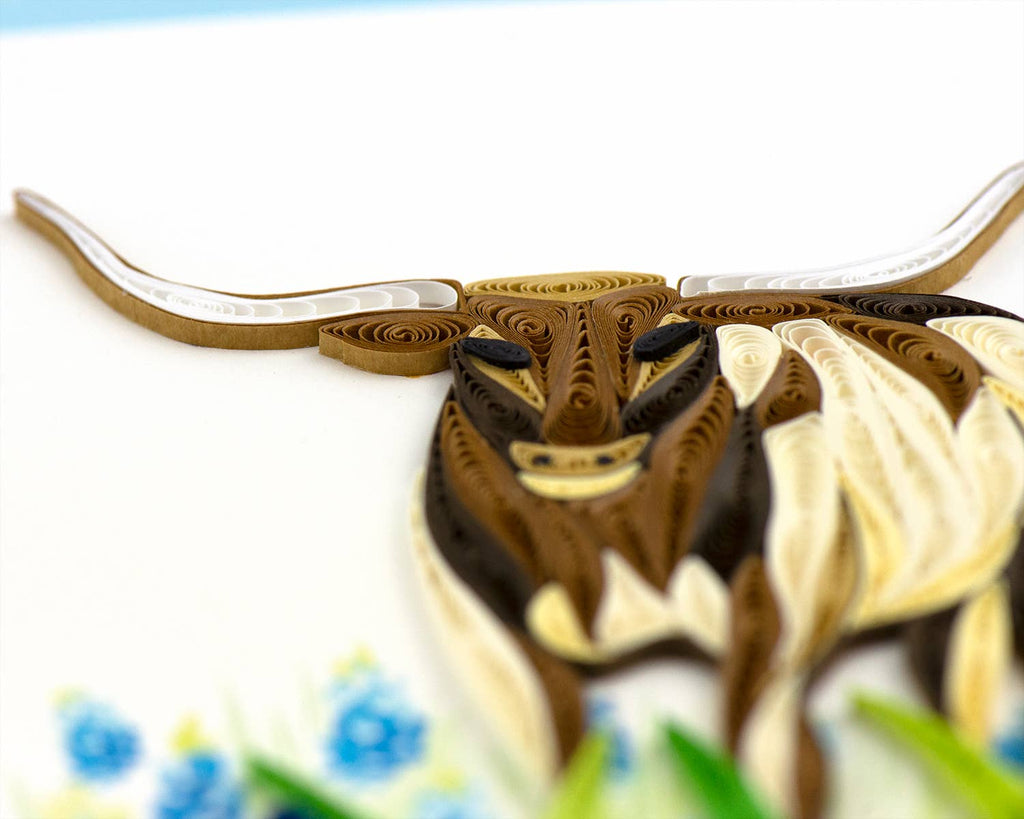 Quilled Greeting Card, "Texas Longhorn"