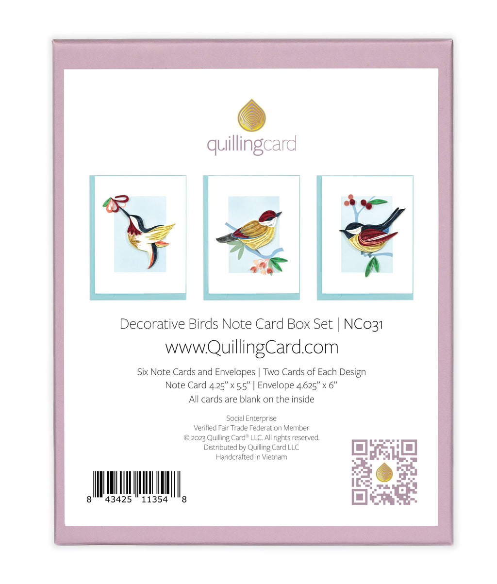 Quilled Note Card Box Set - Birds