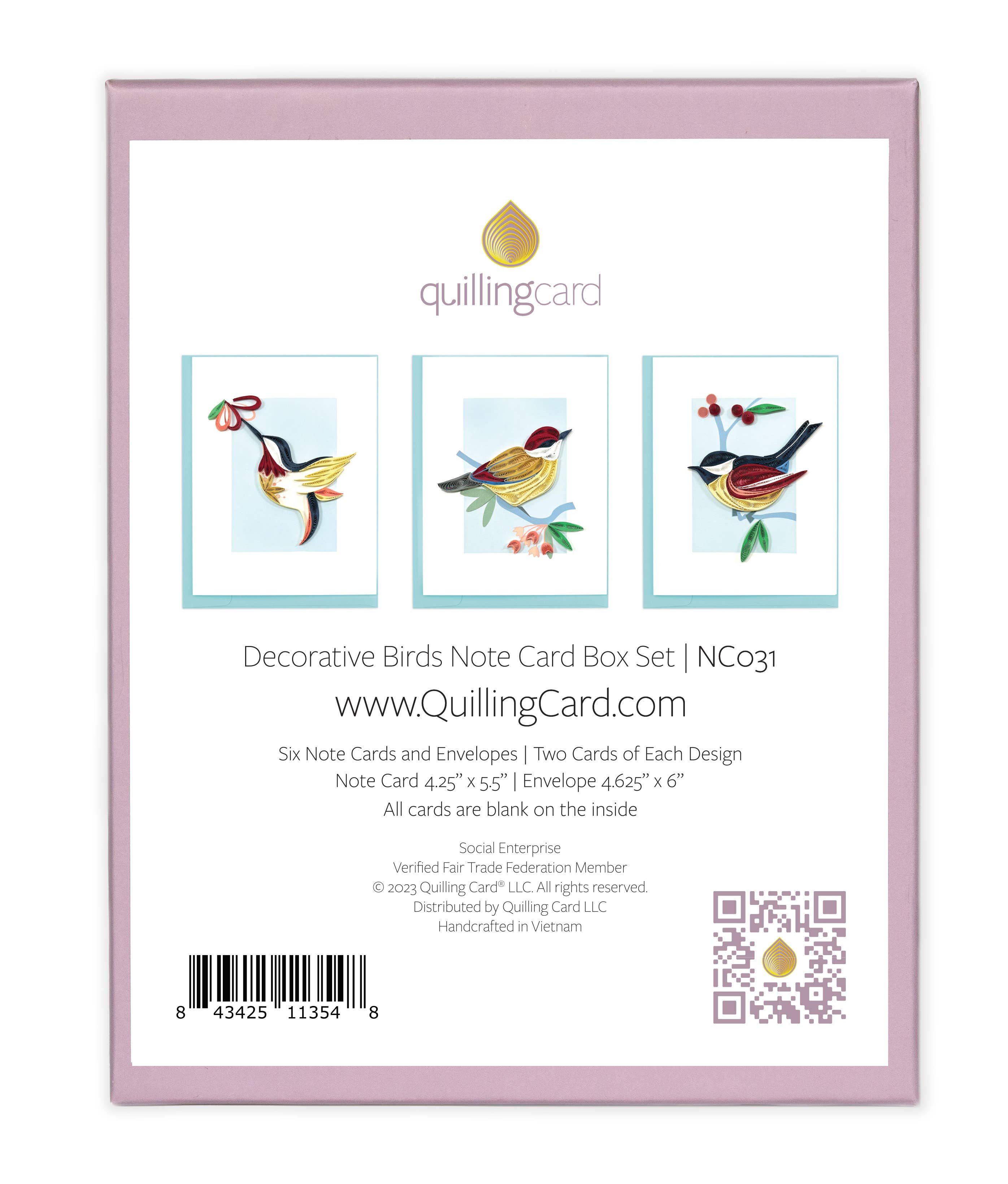 Quilled Note Card Box Set - Birds