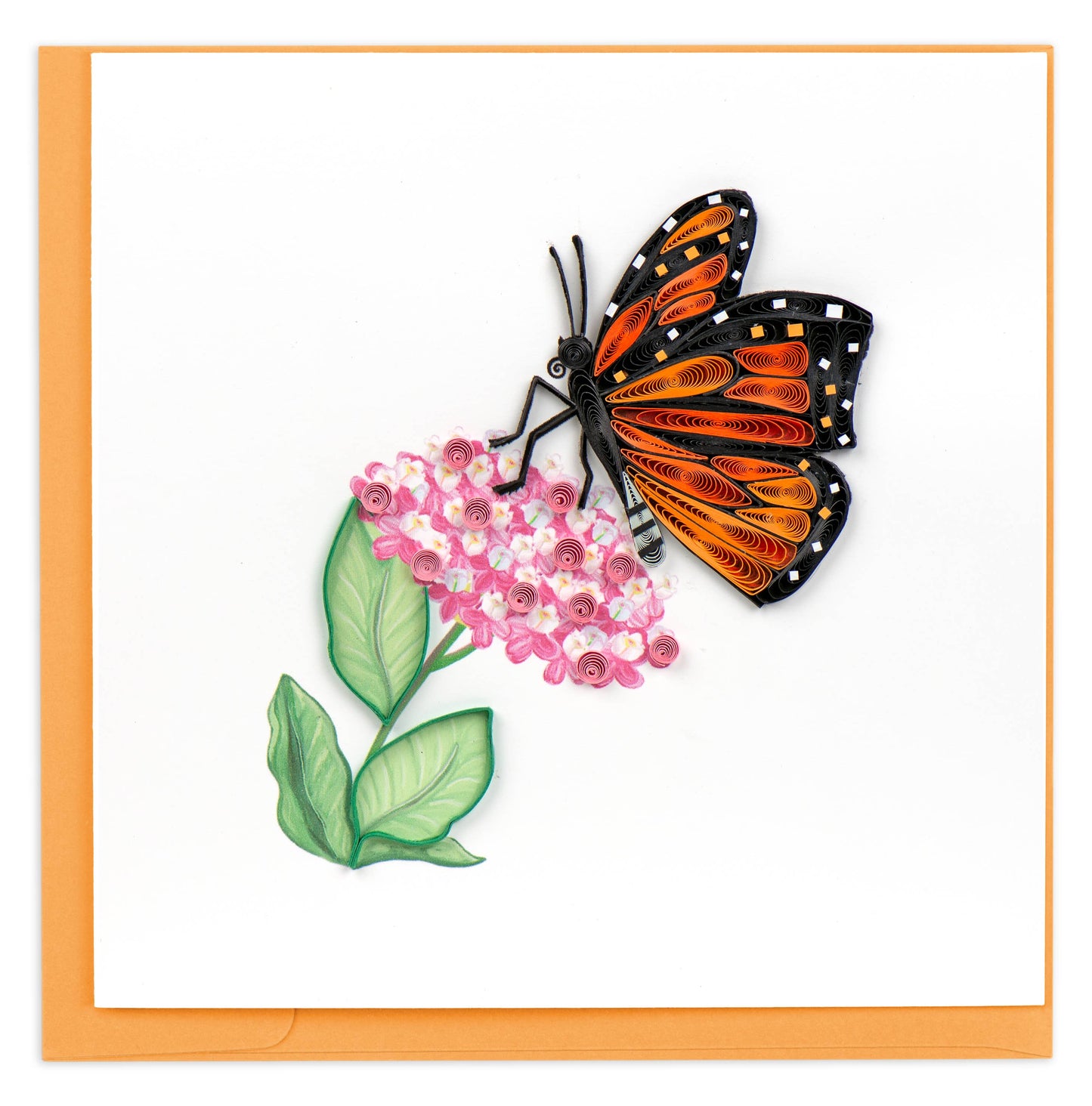 Quilled Greeting Card, "Monarch Milkweed Butterfly"
