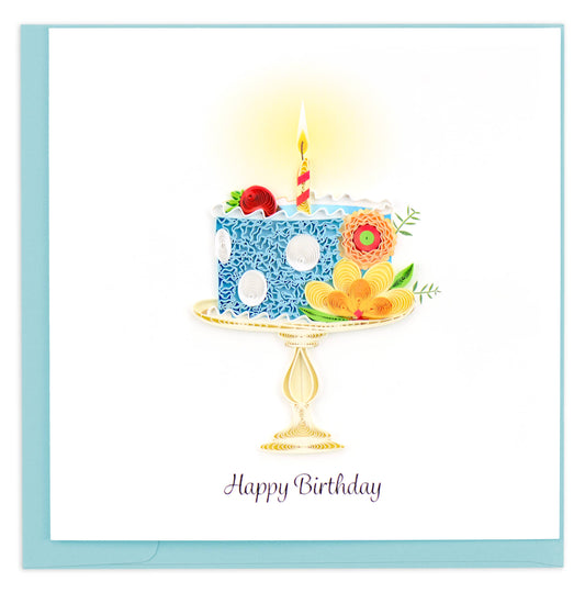 Quilled Greeting Card, "Whimsical Birthday Cake"