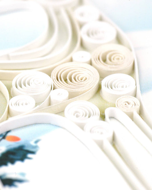 Quilled Greeting Card, "Snowy Reindeer"