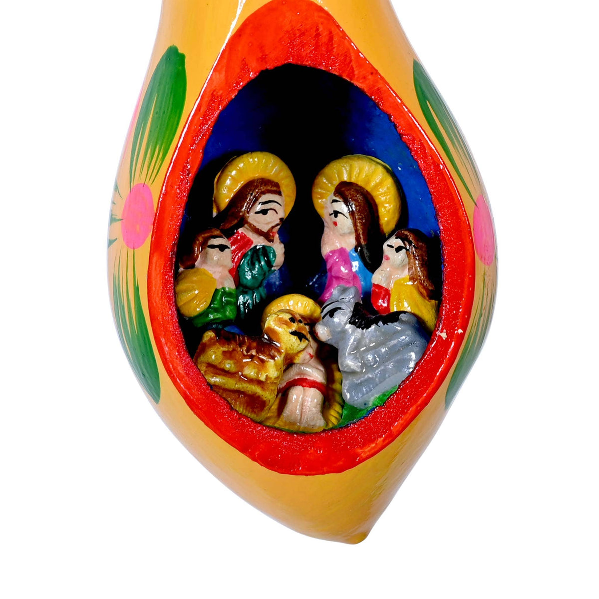 "Nativity Dew Drop" Gourd Ornament^