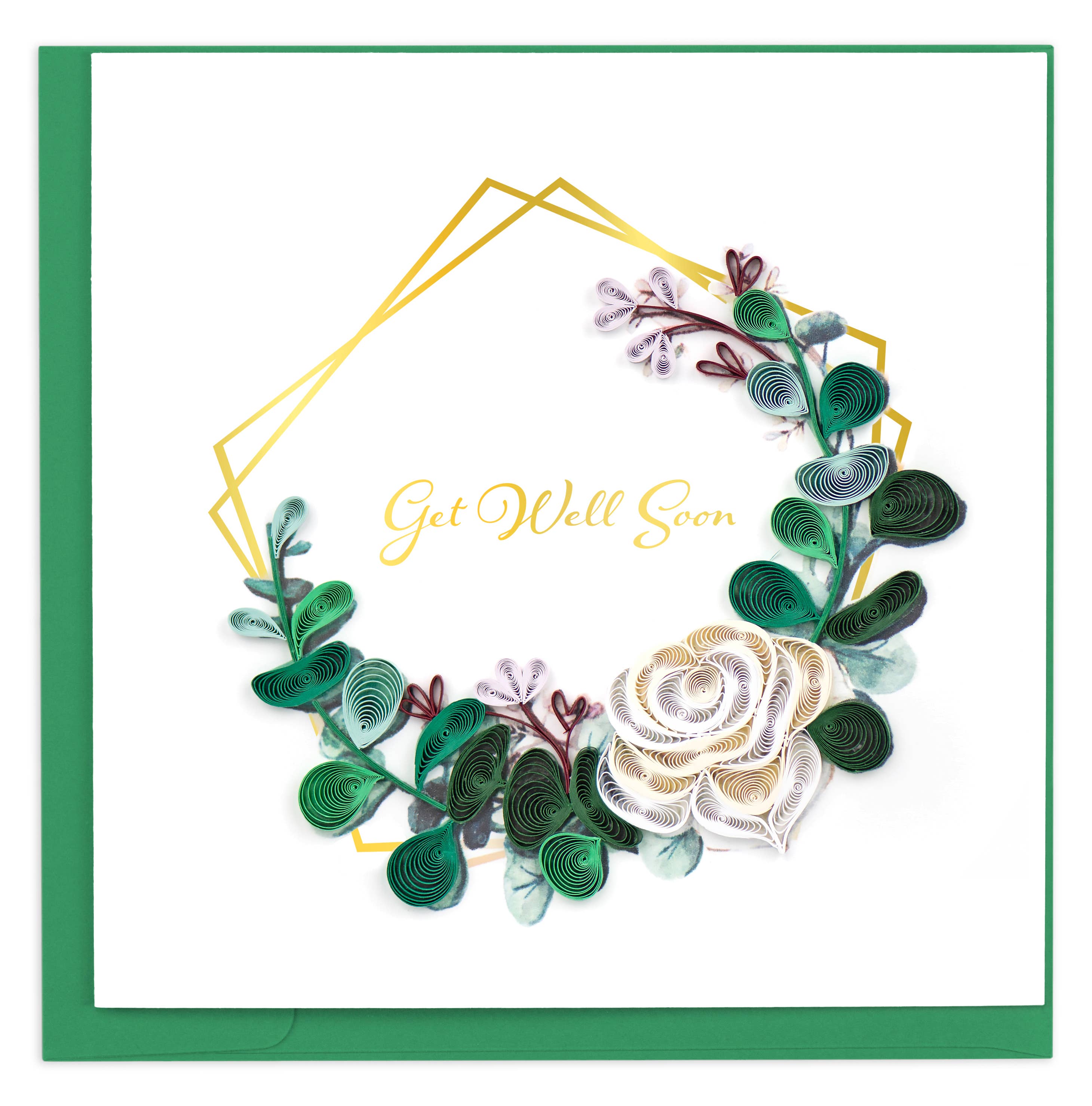 Quilled Greeting Card, "Get Well Eucalyptus"