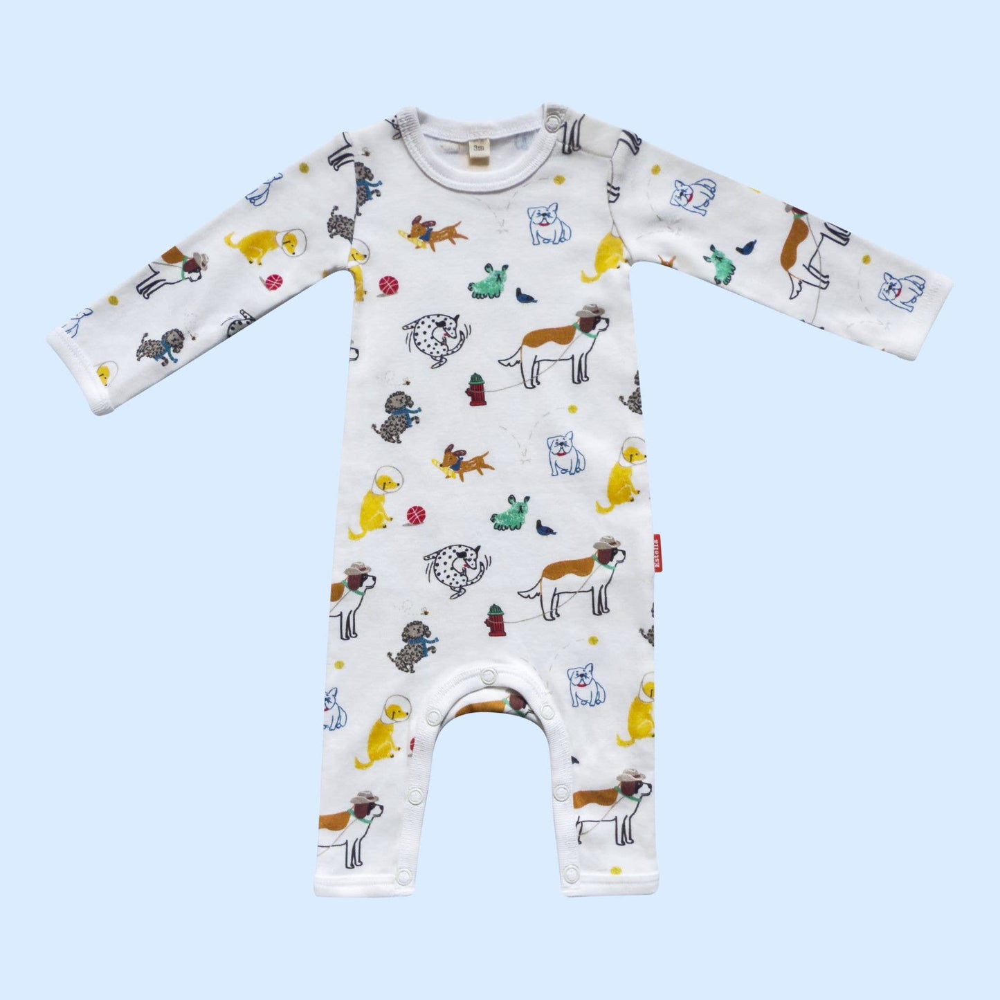Baby Romper, Mixed Dogs Print Organic Newborn Clothing