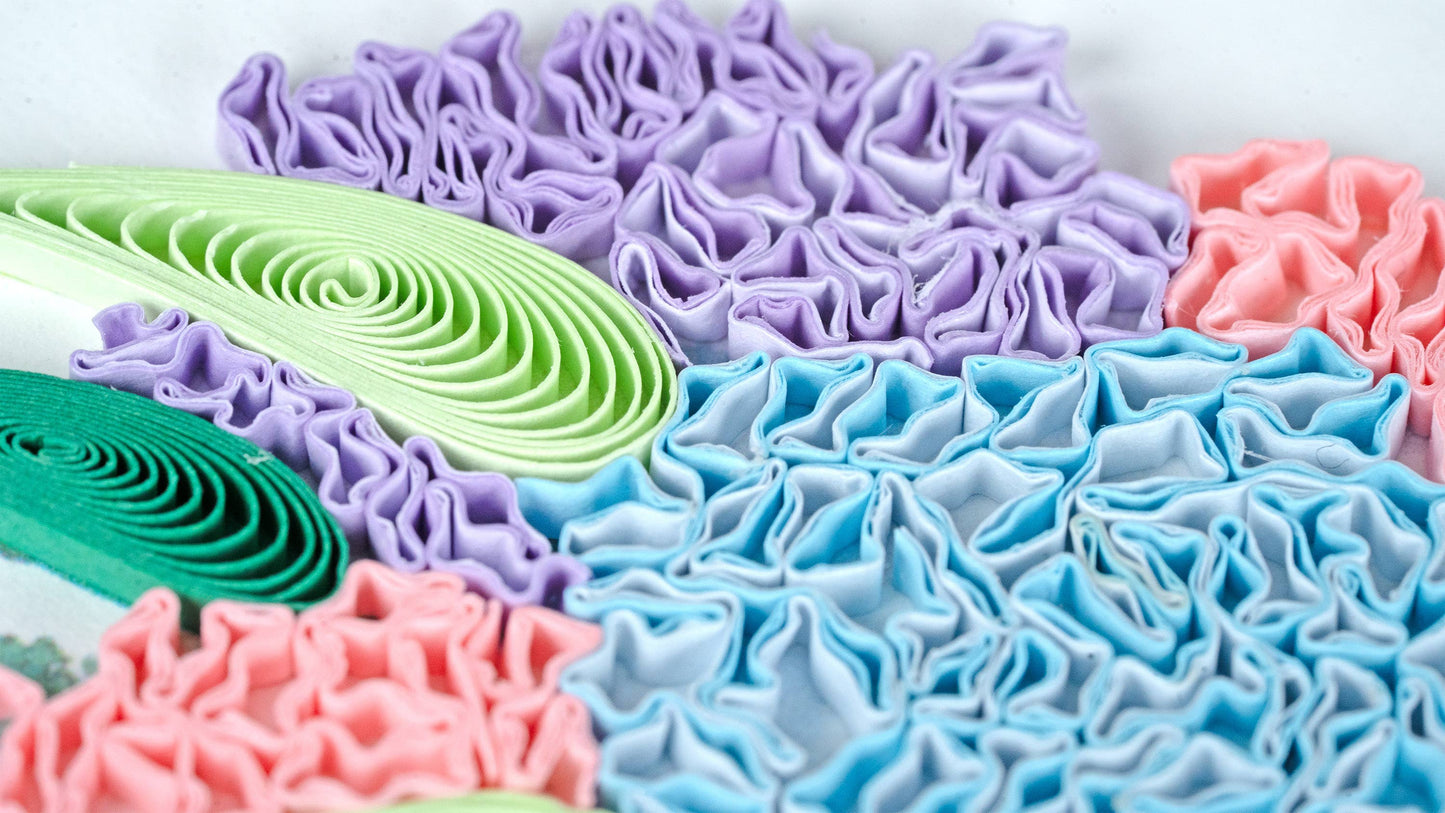 Quilled Greeting Card, "Hydrangea Bouquet"