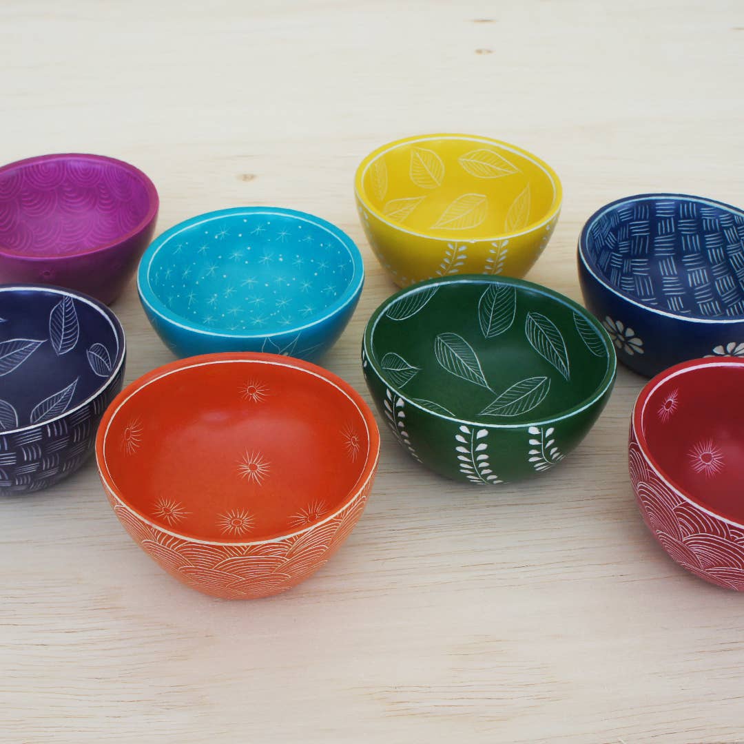Carved Stone Two Pattern Bowl