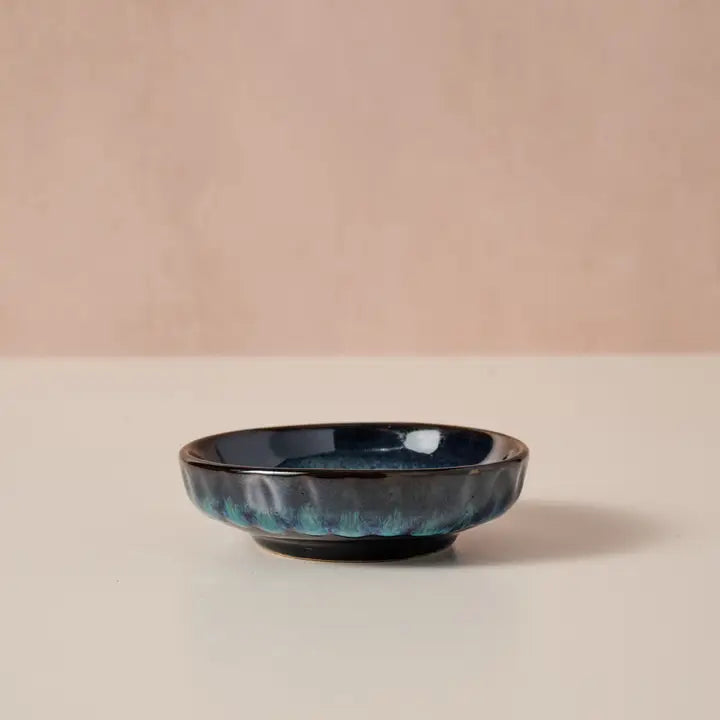 Olive Oil Dish, "Tron Drip Glaze"