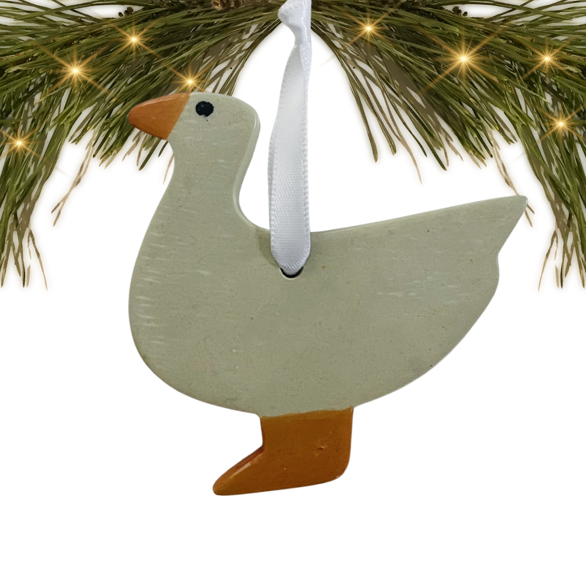 Soapstone Goose Ornament