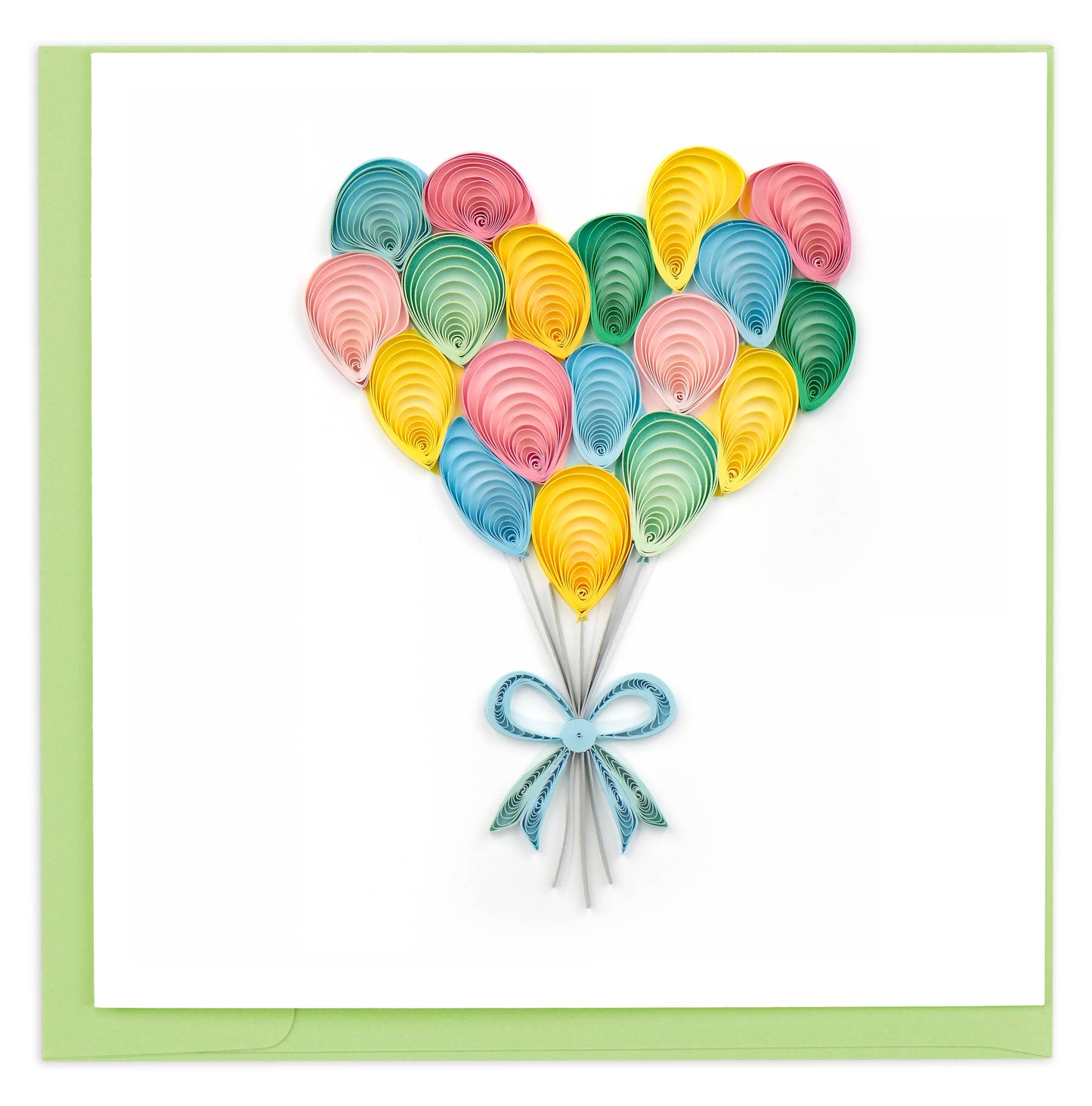 Quilled Greeting Card, "Heart Balloon Bunch"