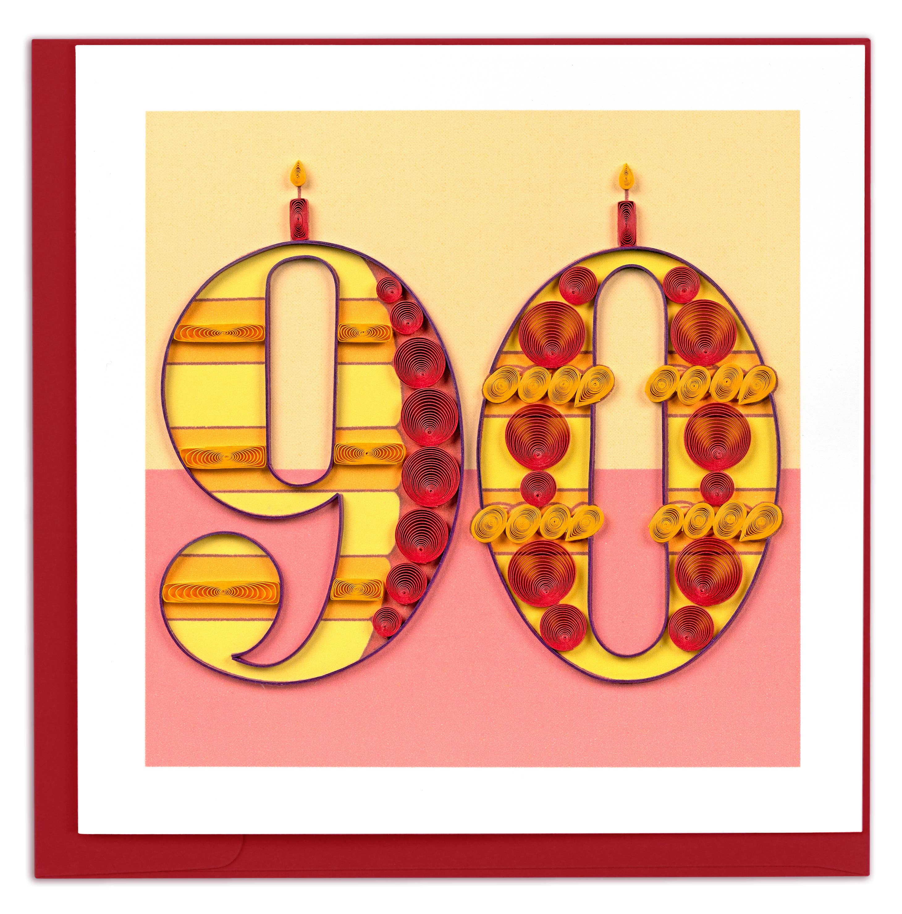 Quilled Greeting Card, "Milestone-90"