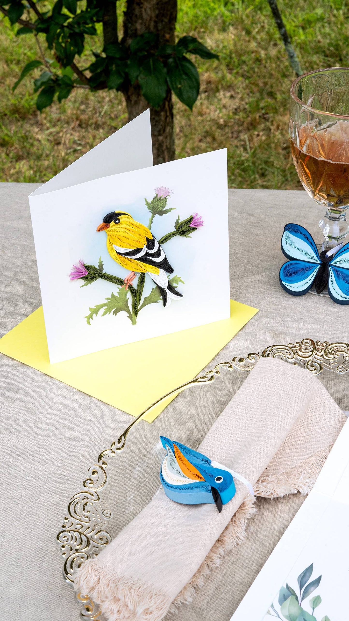 Quilled Greeting Card, "American Goldfinch"