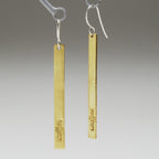 Earrings hanging bar peace brass 2.5L br