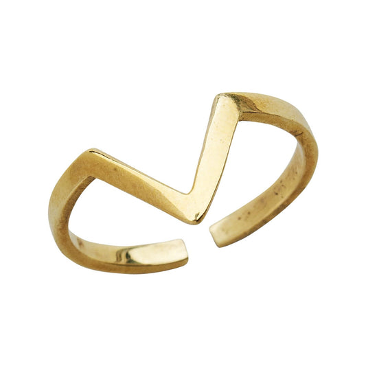 Ring open V bomb shell brass .75D