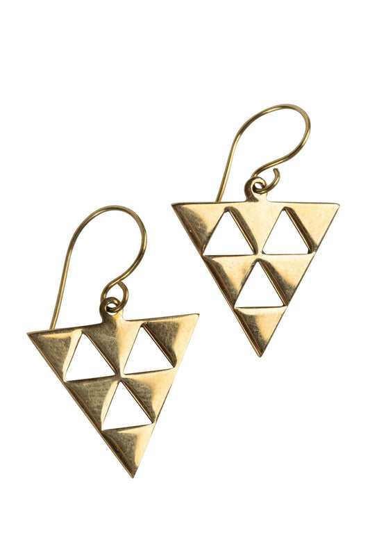 Earrings inverse triangle bombshell 1.3L brass