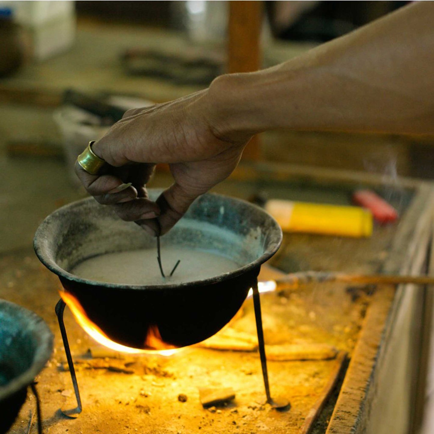 Ring cuff guiding star bombshell .4D brass