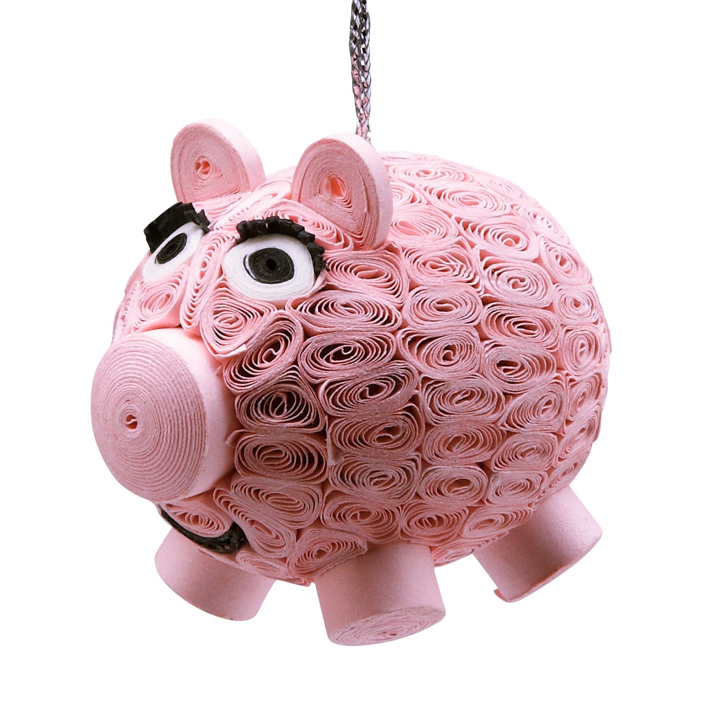 Ornament pig M/3 quilled ppr 2L pink