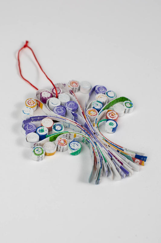 Ornament tree M/3 coiled paper 4.5H asst