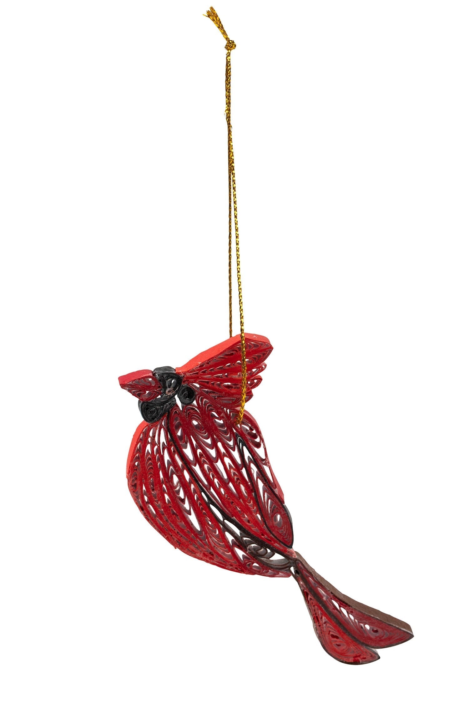 Ornament cardinal M/3 quilled paper 3.5L red