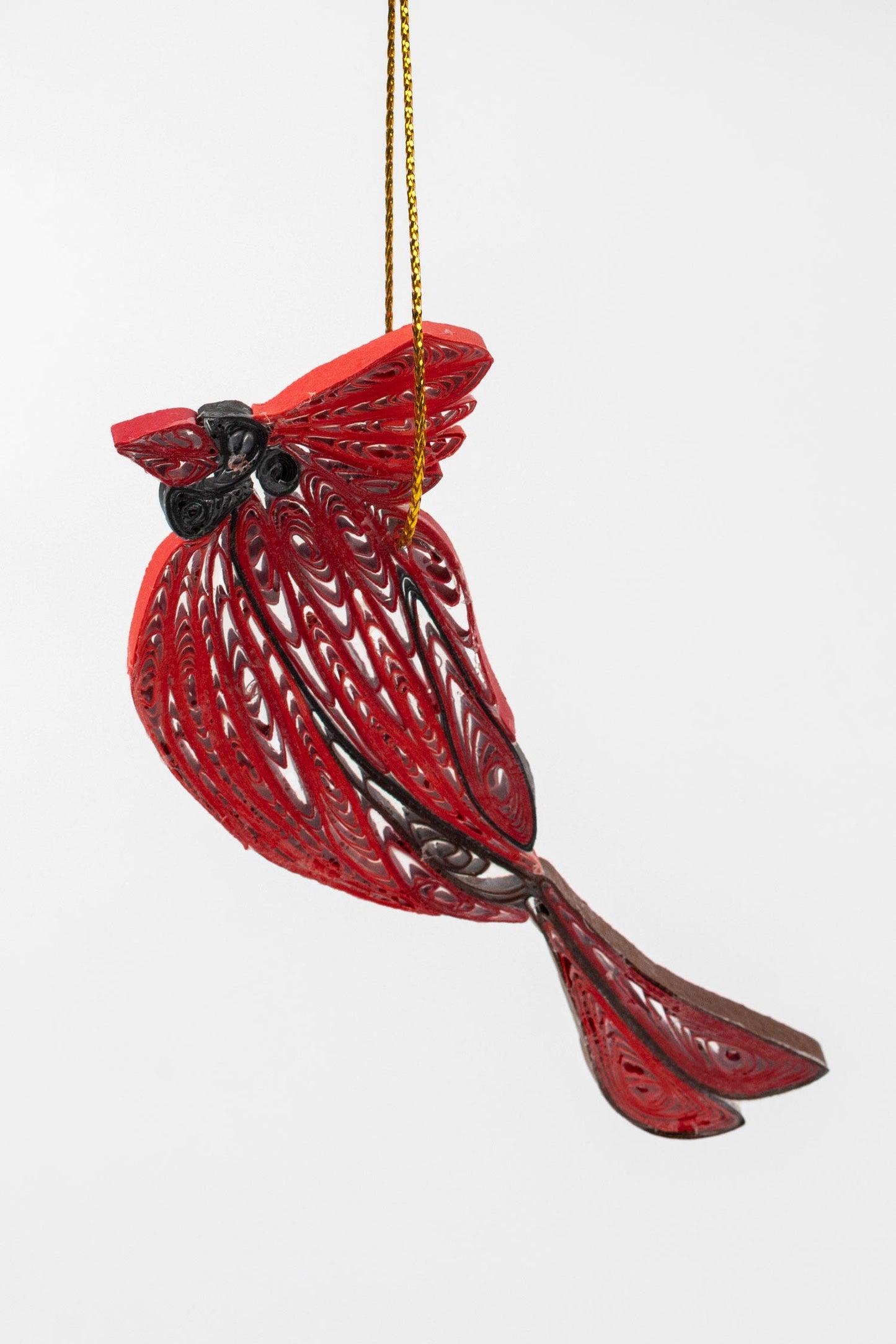 Ornament cardinal M/3 quilled paper 3.5L red