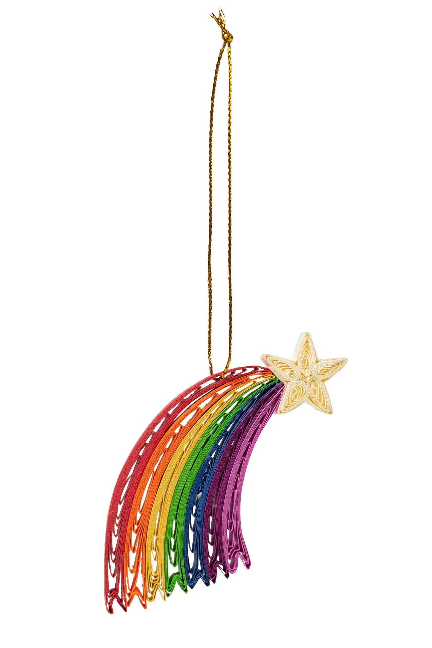 Ornament rainbow/star M/3 quilled paper 3.5L multi