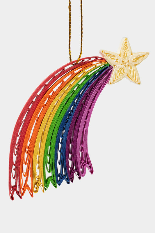 Ornament rainbow/star M/3 quilled paper 3.5L multi