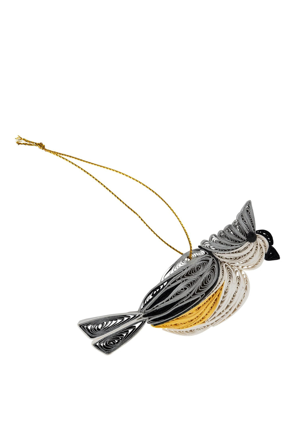 Ornament titmouse M/3 quilled paper 4L blk/gray