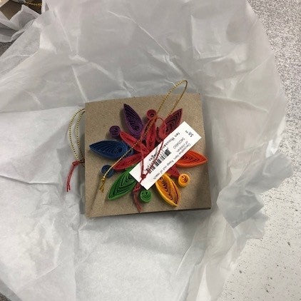 Ornament 6 pt snowflake M/3 quilled ppr 3D multi