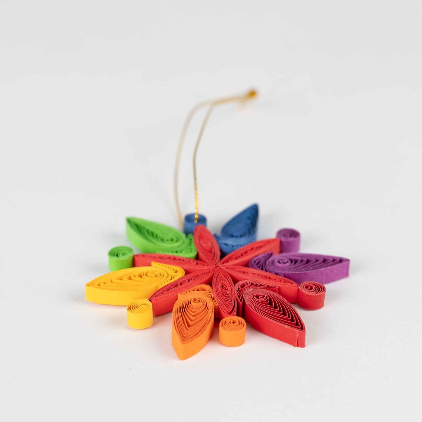 Ornament 6 pt snowflake M/3 quilled ppr 3D multi