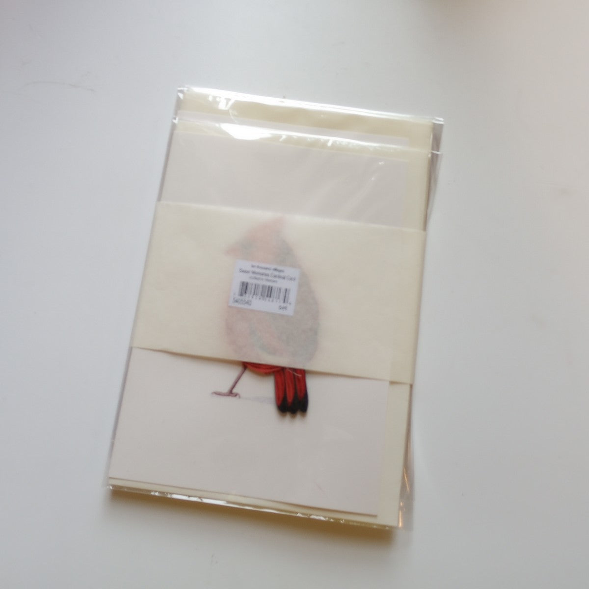 Card cardinal M/3 quilled paper 5x7 white/red