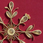 Card snowflake M/3 quilled paper 5.5sq rd/crm/tan