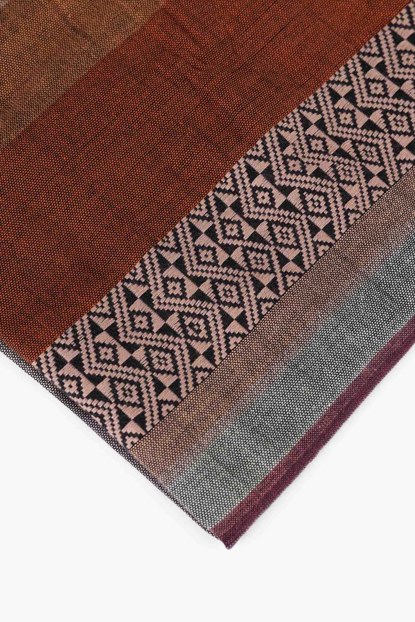 Scarf striped spiced plum cotton 70x24 prpl/rust