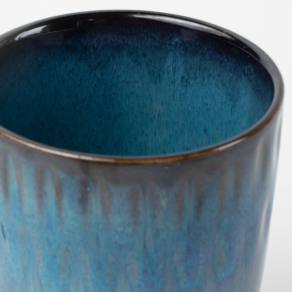 Mug drip ombre textiru f/14oz cer 3.5Dx5H blu/blk