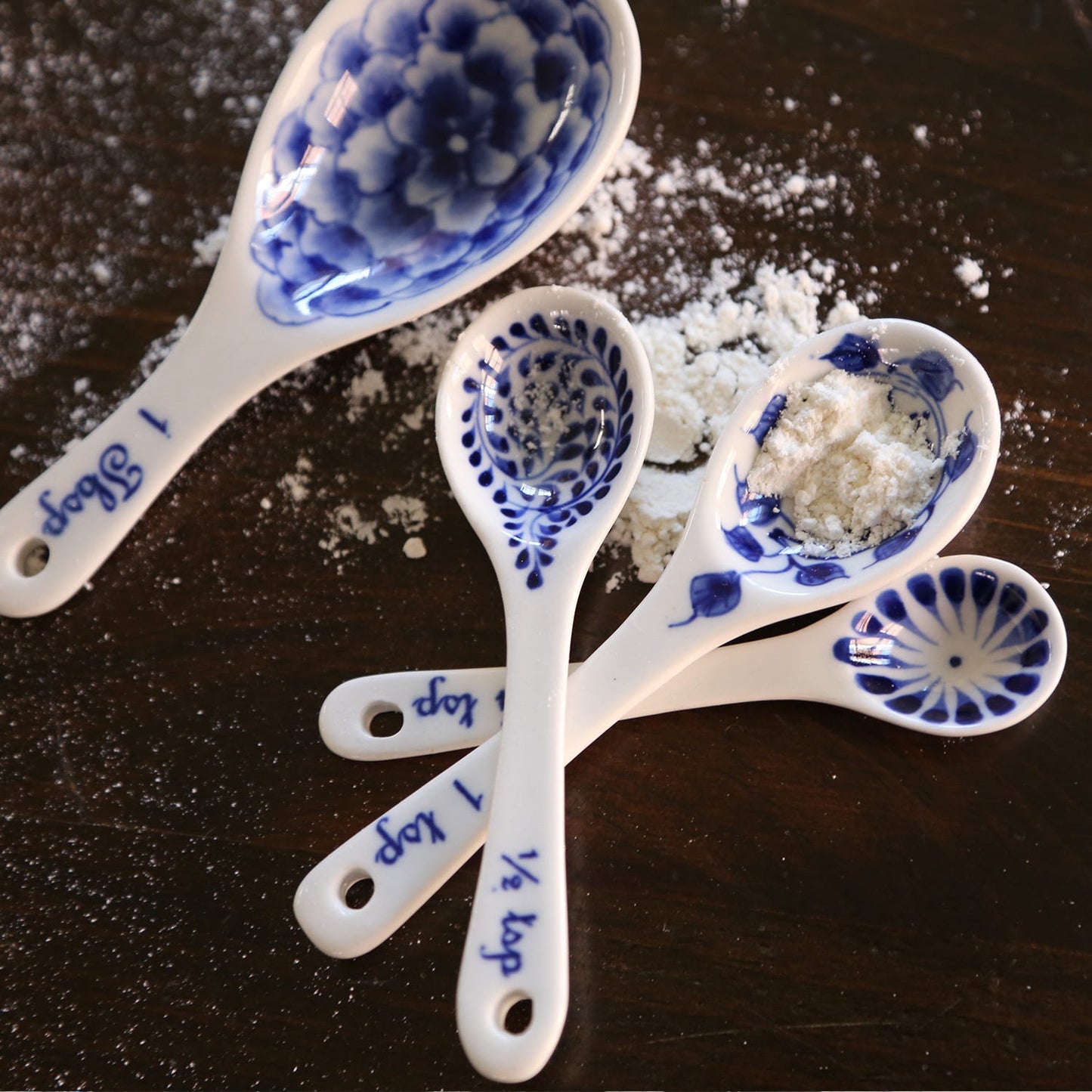 Spoons measuring s/4 cer blu/wht