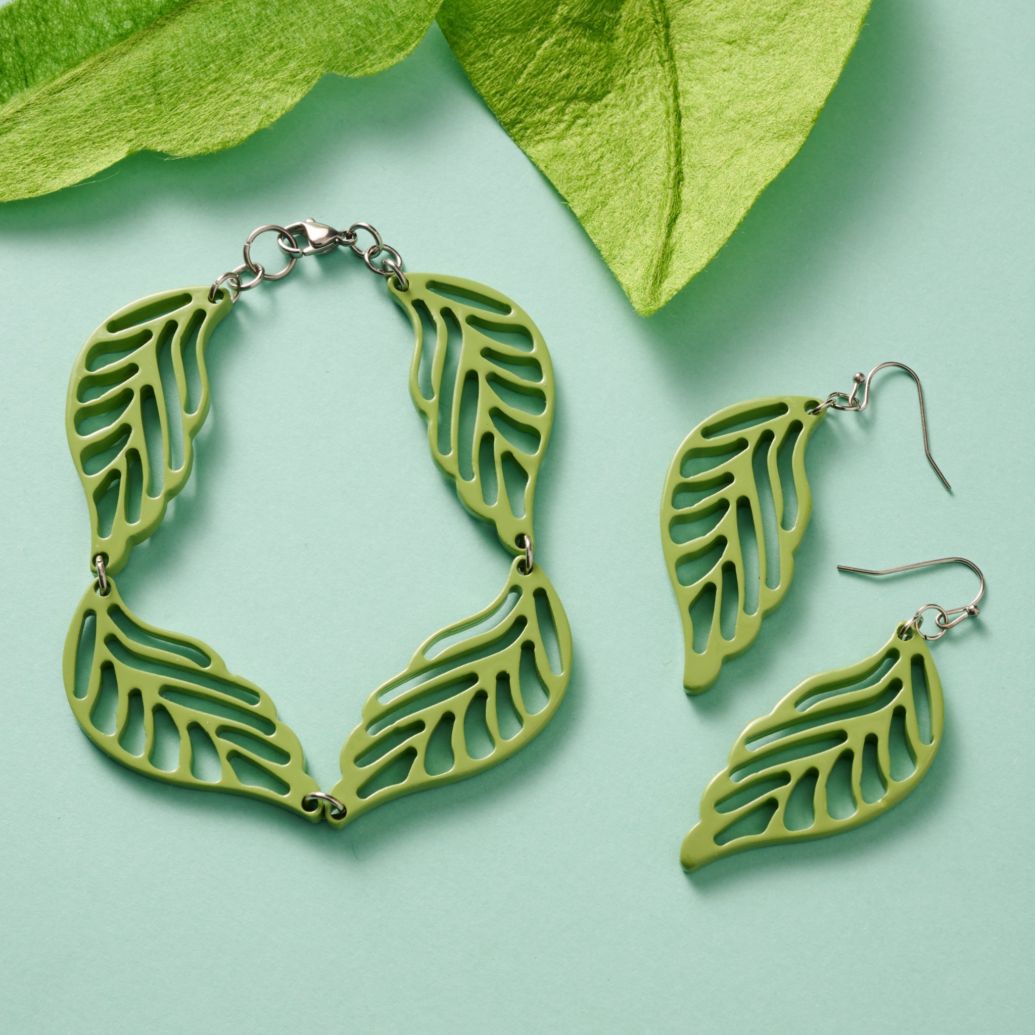 Painted Bodhi Leaves Earrings