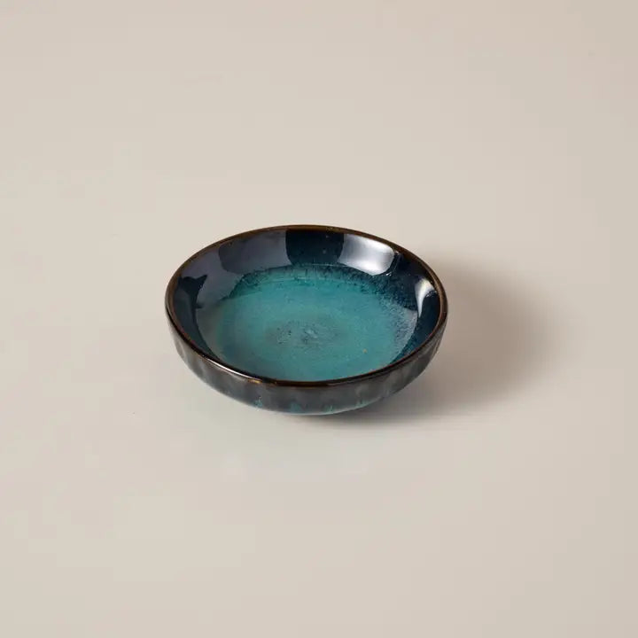 Olive Oil Dish, "Tron Drip Glaze"