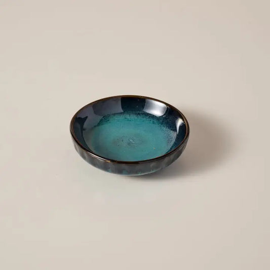 Olive Oil Dish, "Tron Drip Glaze"