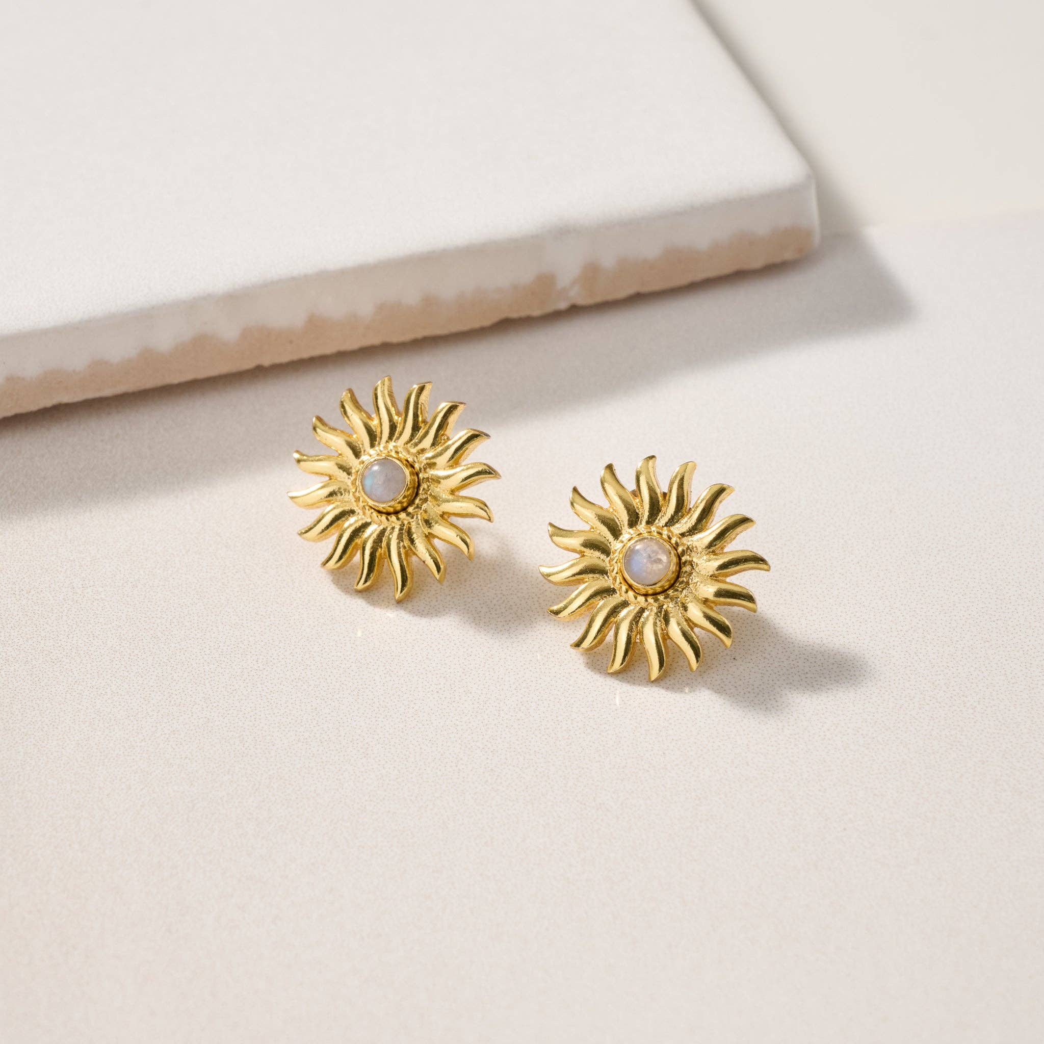 "Sunburst Moonstone" Earrings
