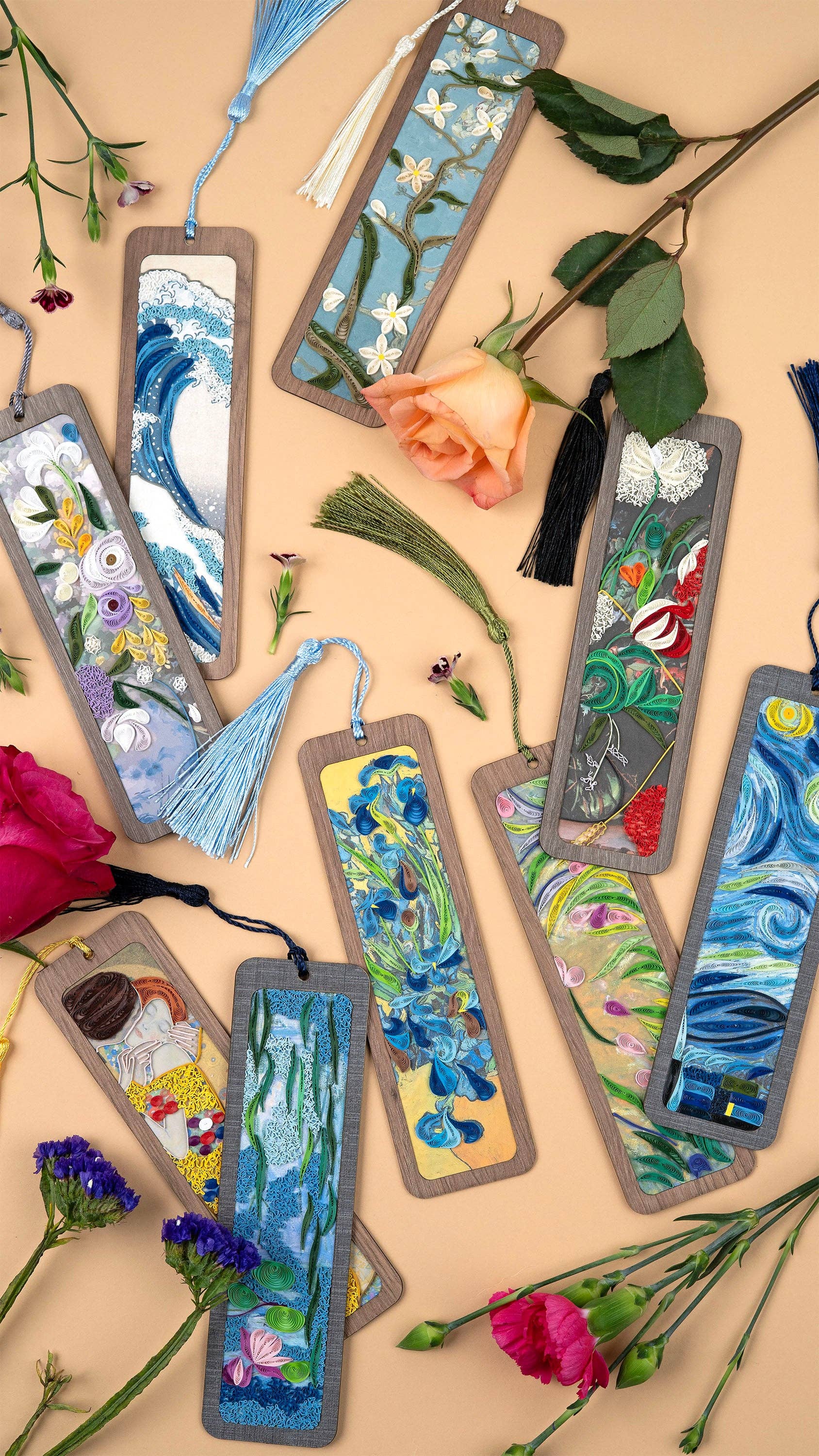 Handmade Quilled Paper Starry Night (Van Gogh Inspired) Bookmark