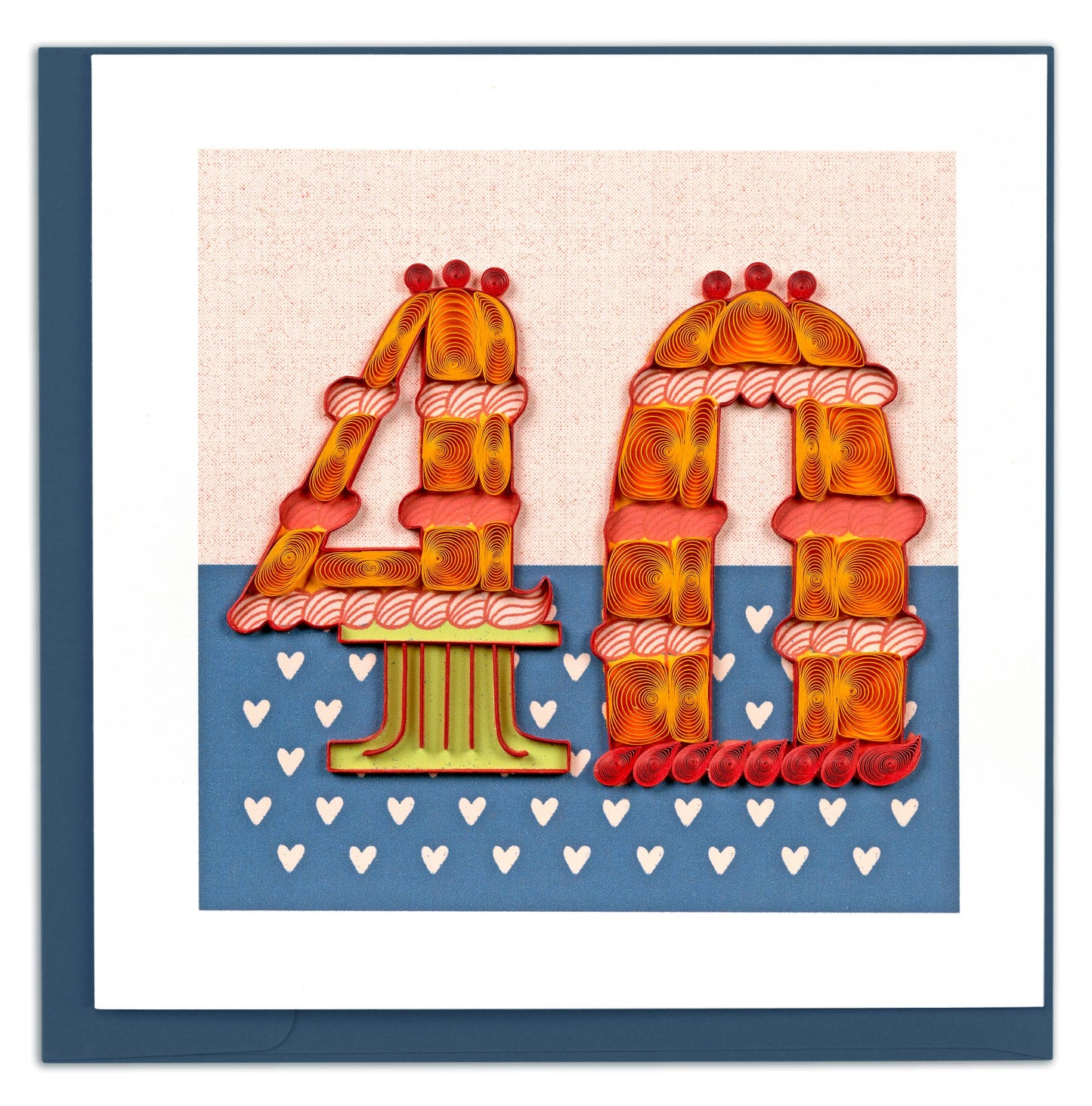 Quilled Greeting Card, "Milestone - 40"