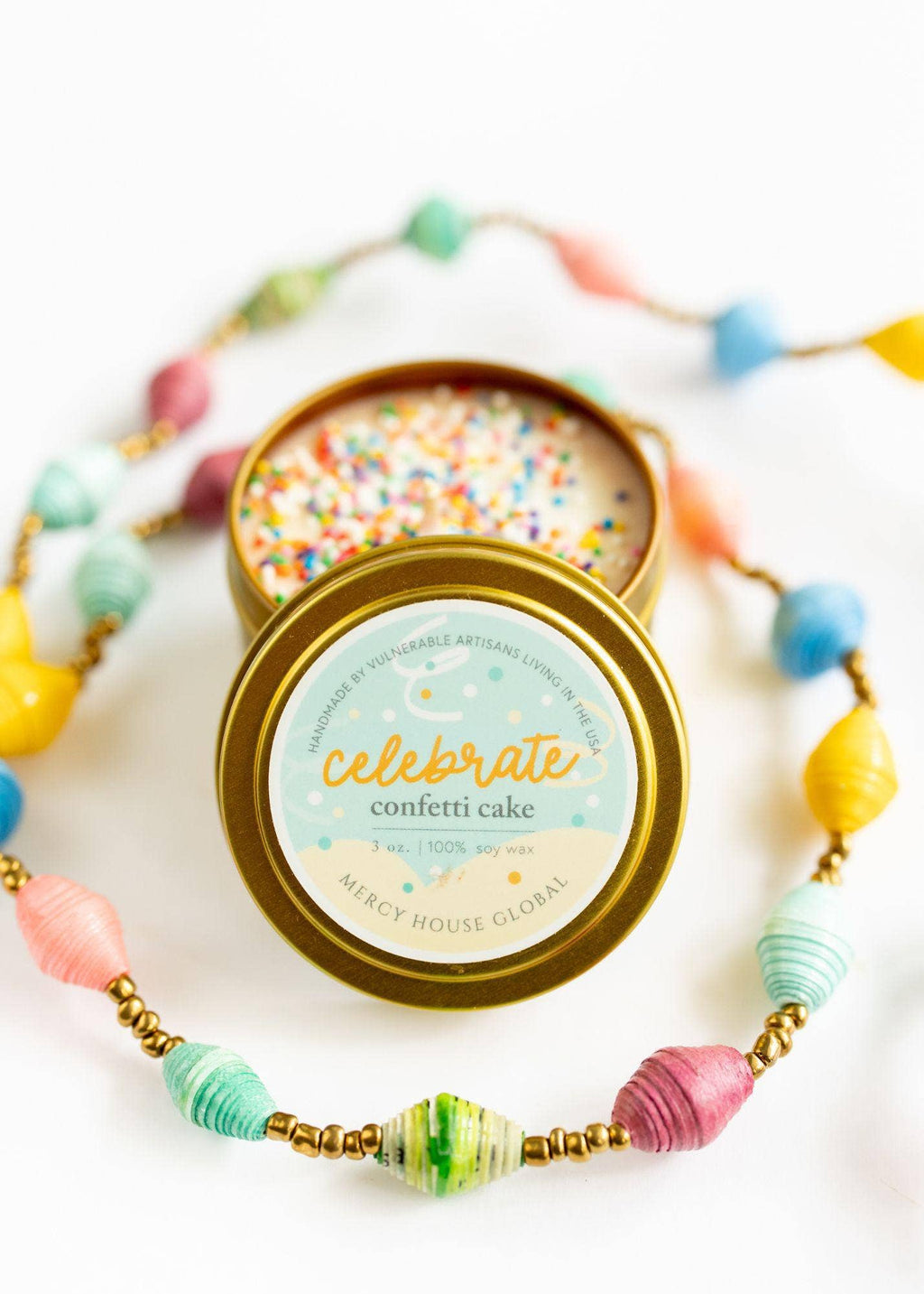Celebrate Candle Tin with Sprinkles