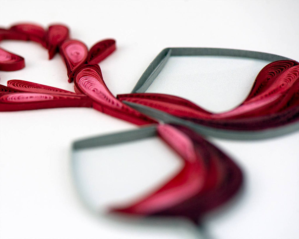 Quilled Greeting Card, "A Toast to Love"