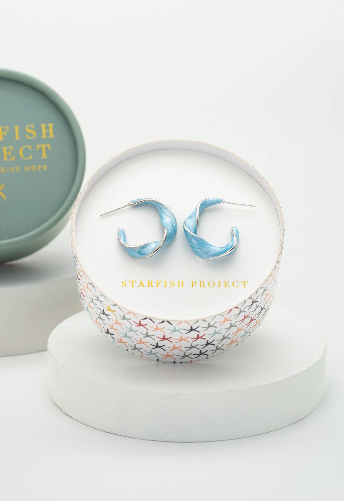 "With a Twist" Hoops in Sky Blue