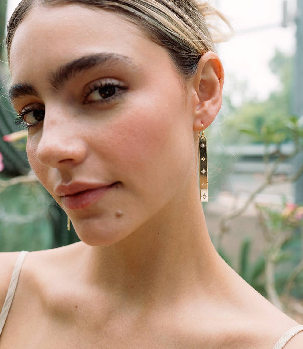 Gold Sitara Starry Long Earrings