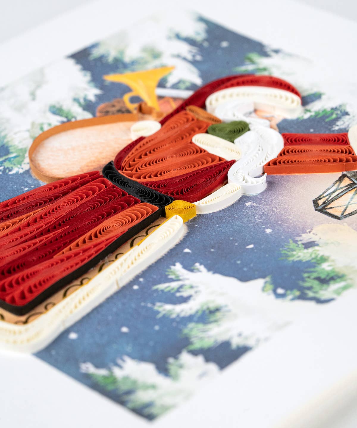 Quilled Greeting Card, "Vintage Santa"