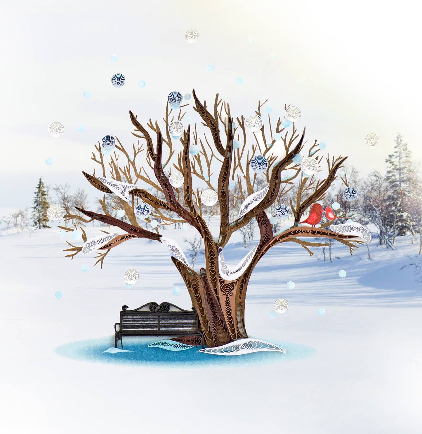 Quilled Greeting Card, “Winter Tree”