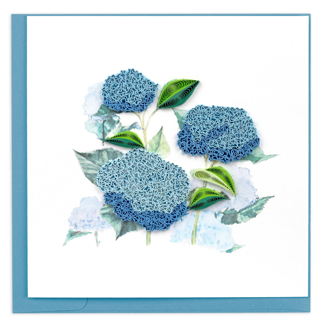 Quilled Greeting Card, "Wild Hydrangeas"