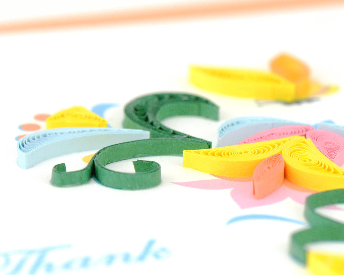 Quilled Greeting Card, "Thank You Flower Wreath"